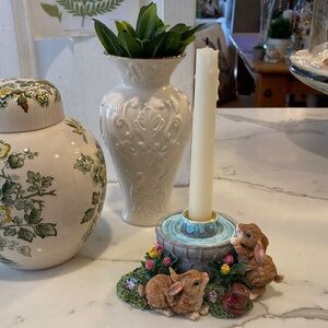 Charming Rabbit🐇 Candle Holder - Robin Egg Blue and Green🐰
